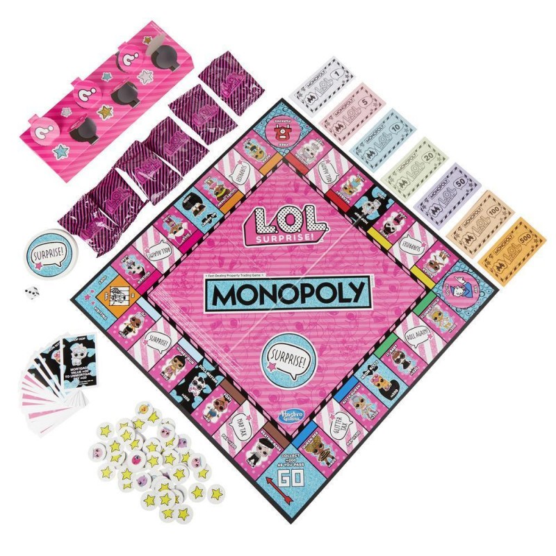 L.O.L GH E7572100 Monopoly Spiel Surprise Brettspiel für Kinder ab 8 Jahren 