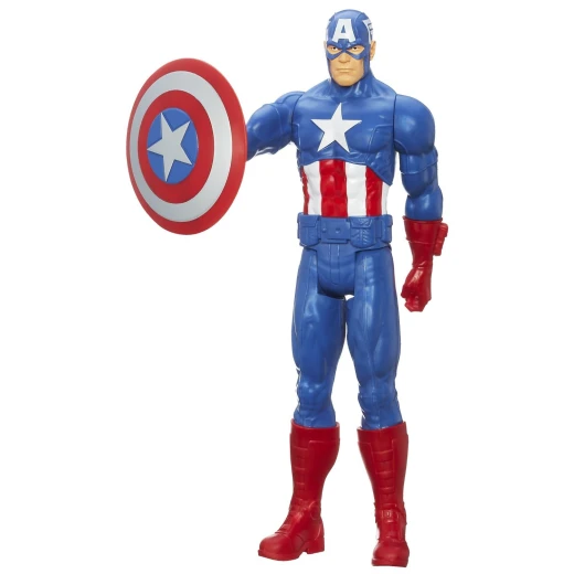 Marvel Avengers Assemble Titan Hero Series Captain America Figure, 12-Inch - هاسبرو - Image 2