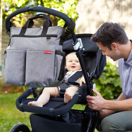 Skip Hop Dash Messenger Diaper Bag, Heather Grey - سكيب هوب - Image 2