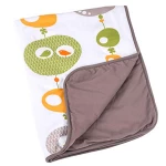 Doomoo Dream Baby Cotton Blanket (100 x 75 cm, Bird Kaki) - دووموو