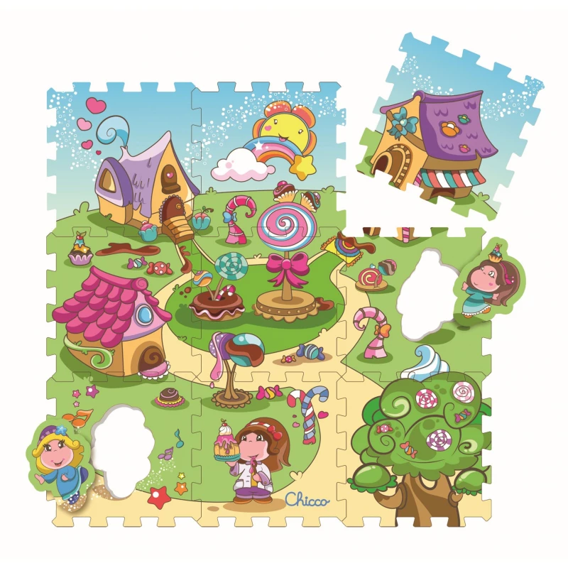 Chicco - Soft Puzzle Mat Candy (9 Pieces) - تشيكو