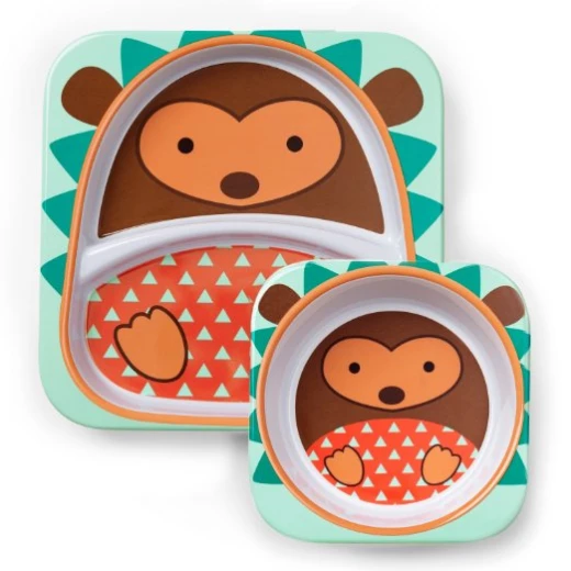 Skip Hop Zoo Melamine Plate and Bowl Set - Hedgehog Skip Hop Zoo Melamine Plate and Bowl Set - Hedgehog