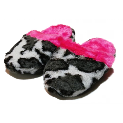 Winter Slippers - Pink & Black - Small Size