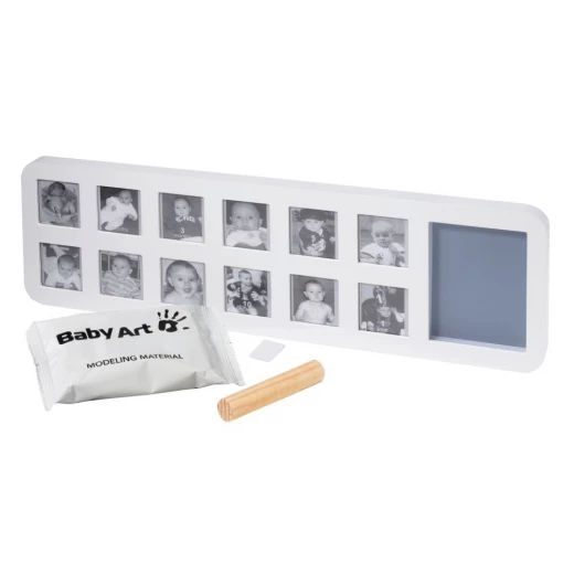 Baby Art My First Year Print Frame (White/Grey) - بيبي آرت - Image 2