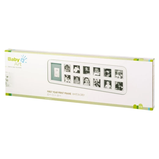 Baby Art My First Year Print Frame (White/Grey) - بيبي آرت - Image 3