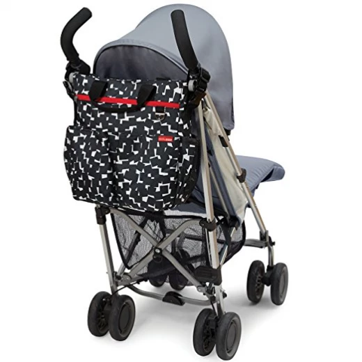 Skip Hop Duo Signature Diaper Bag, Cubes, Black/White - سكيب هوب - Image 4