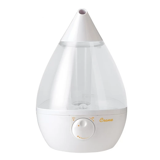 Crane Drop Ultrasonic Cool Mist Humidifier – Clear and White Crane Drop Ultrasonic Cool Mist Humidifier – Clear and White