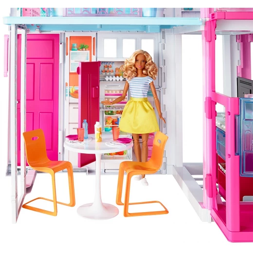 Barbie Three-Story Town House Colourful and Bright Doll House that Comes with Furniture and Accessories, Playset - باربي - Image 10
