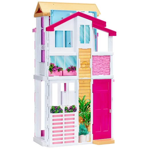 Barbie Three-Story Town House Colourful and Bright Doll House that Comes with Furniture and Accessories, Playset - باربي - Image 2