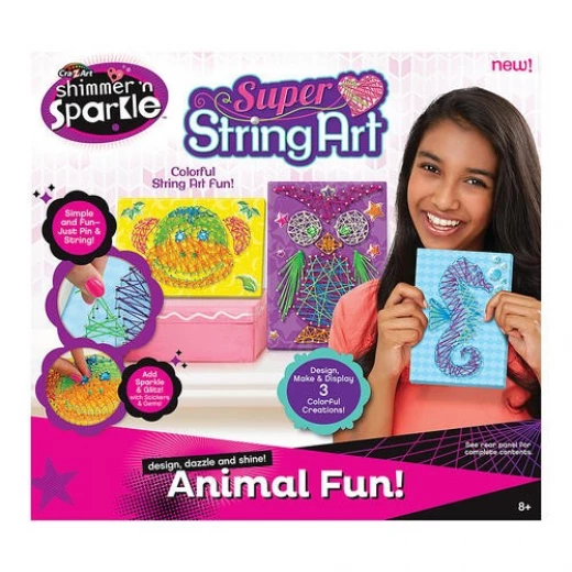 CRA-Z-ART SHIMMER N SPARKLE SUPER STRING ART ANIMAL FUN