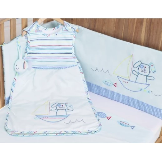 Lollipop Lane Fish and Chips New Born Bedding Bale (Baby Sleeping Bag, Cot bed Fitted Sheet, Flat Sheet and Bumper) - لوليبوب لين - Image 2