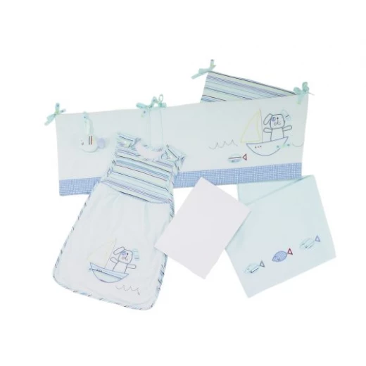 Lollipop Lane Fish and Chips New Born Bedding Bale (Baby Sleeping Bag, Cot bed Fitted Sheet, Flat Sheet and Bumper) Lollipop Lane Fish and Chips New Born Bedding Bale (Baby Sleeping Bag, Cot bed Fitted Sheet, Flat Sheet and Bumper)