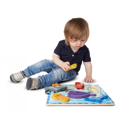 Melissa & Doug Sea Creatures Chunky Puzzle - 7 Pieces - ميليسا اند دوج - Image 2