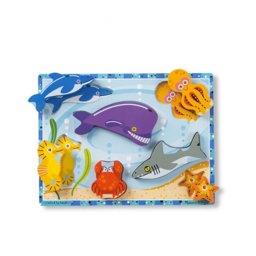 Melissa & Doug Sea Creatures Chunky Puzzle - 7 Pieces - ميليسا اند دوج - Image 3