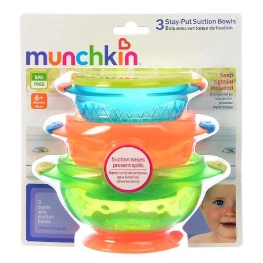 Munchkin Stay-Put Suction Bowls - 3 Pack Munchkin Stay-Put Suction Bowls - 3 Pack