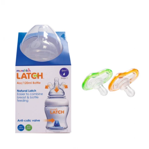 Munchkin Latch Bottle 120 ml Offer - أخضر وبرتقالي - L