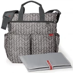 Skip Hop Duo Signature Carry All Travel Diaper Bag Tote with Multipockets, One Size, Grey Feather - سكيب هوب