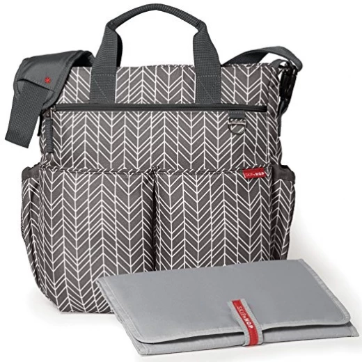 Skip Hop Duo Signature Carry All Travel Diaper Bag Tote with Multipockets, One Size, Grey Feather Skip Hop Duo Signature Carry All Travel Diaper Bag Tote with Multipockets, One Size, Grey Feather