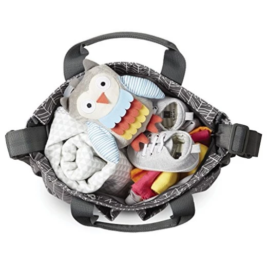 Skip Hop Duo Signature Carry All Travel Diaper Bag Tote with Multipockets, One Size, Grey Feather - سكيب هوب - Image 4