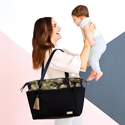 Skip Hop Nolita Neoprene Diaper Tote, Black/Camo - سكيب هوب - Image 3