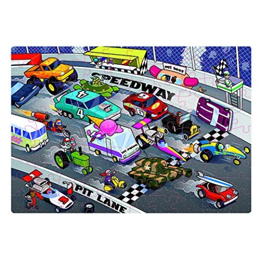 Innovative Kids Green Start 100-Piece Puzzle: Crazy Car Race Puzzle - انوفاتيف كيدز جرين - Image 2