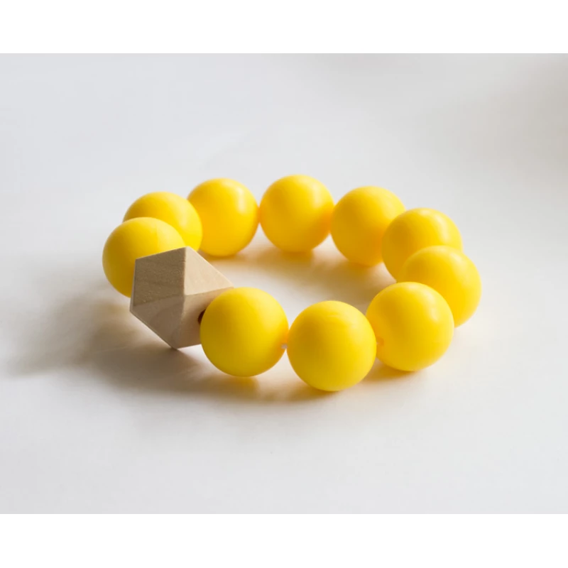 Baby Holders - Teething Bracelets with Yellow Beads - بيبي هولدر