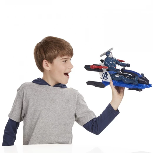 Marvel Avengers Titan Hero Series Iron Patriot Figure with Arc Thruster Jet Vehicle - هاسبرو - Image 2