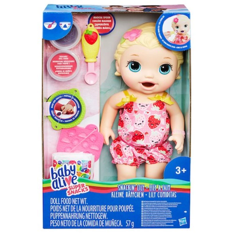 Baby Alive Snackin Lily Blonde - بيبي ألايف