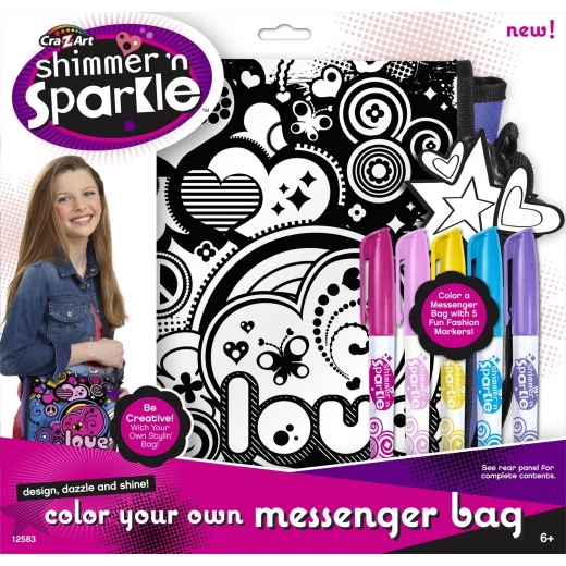 Cra-Z-Art Shimmer and Sparkle Color Your Own Messenger Bag Cra-Z-Art Shimmer and Sparkle Color Your Own Messenger Bag