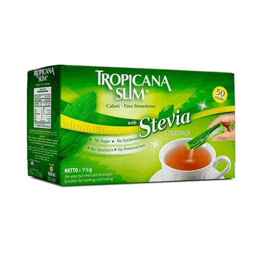 Tropicana Slim Zero Calorie Stevia Sweetener 50pc Tropicana Slim Zero Calorie Stevia Sweetener 50pc
