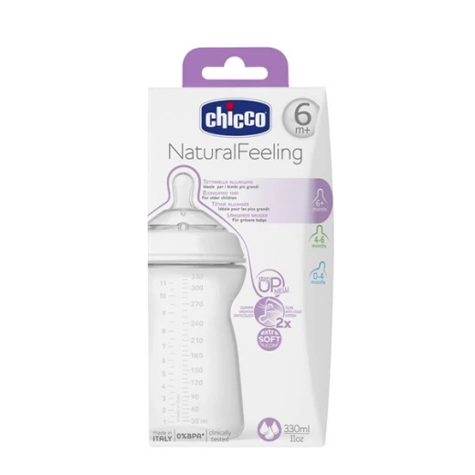 Chicco FBottle Nat Feeling 6M+ 330ML Fast F CL3 Chicco FBottle Nat Feeling 6M+ 330ML Fast F CL3