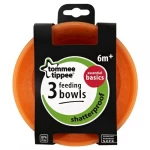 Tommee Tippee Basics Bowls X3, Orange - تومي تيبي
