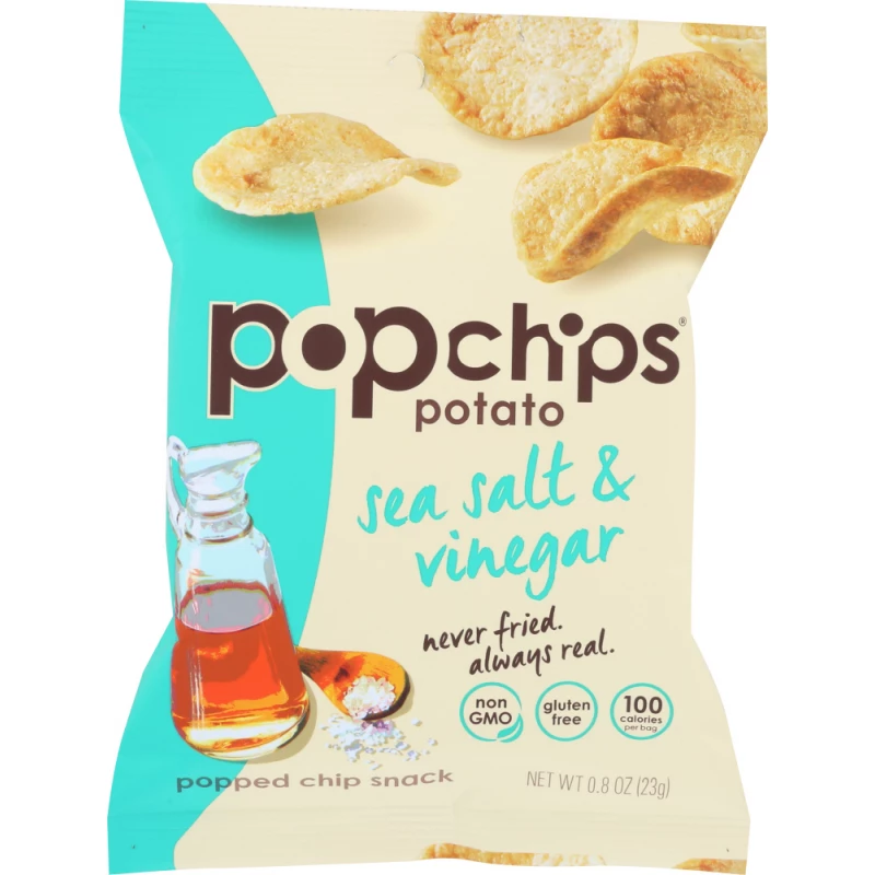 Pop Chips Gluten Free Chips Sea Salt & Vinigar Potato 23g - بوب شيبس