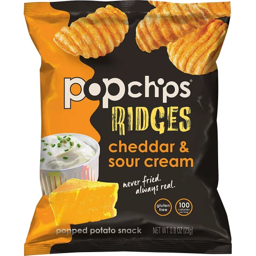 Pop Chips Gluten Free Chips Ridges Cheddar & Sour Cream 142g Pop Chips Gluten Free Chips Ridges Cheddar & Sour Cream 142g