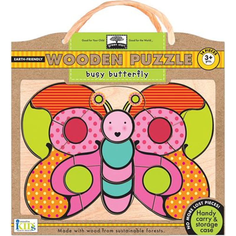 Wodden Puzzles -Busy Butterfly - انوفاتيف كيدز جرين