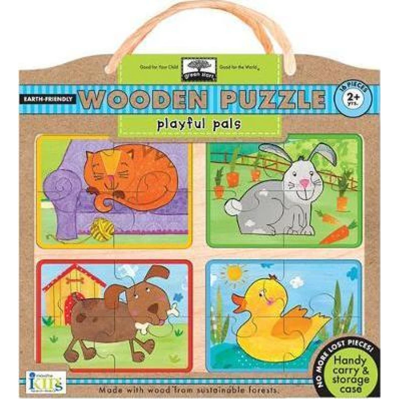 Wodden Puzzles -playful pals - انوفاتيف كيدز جرين