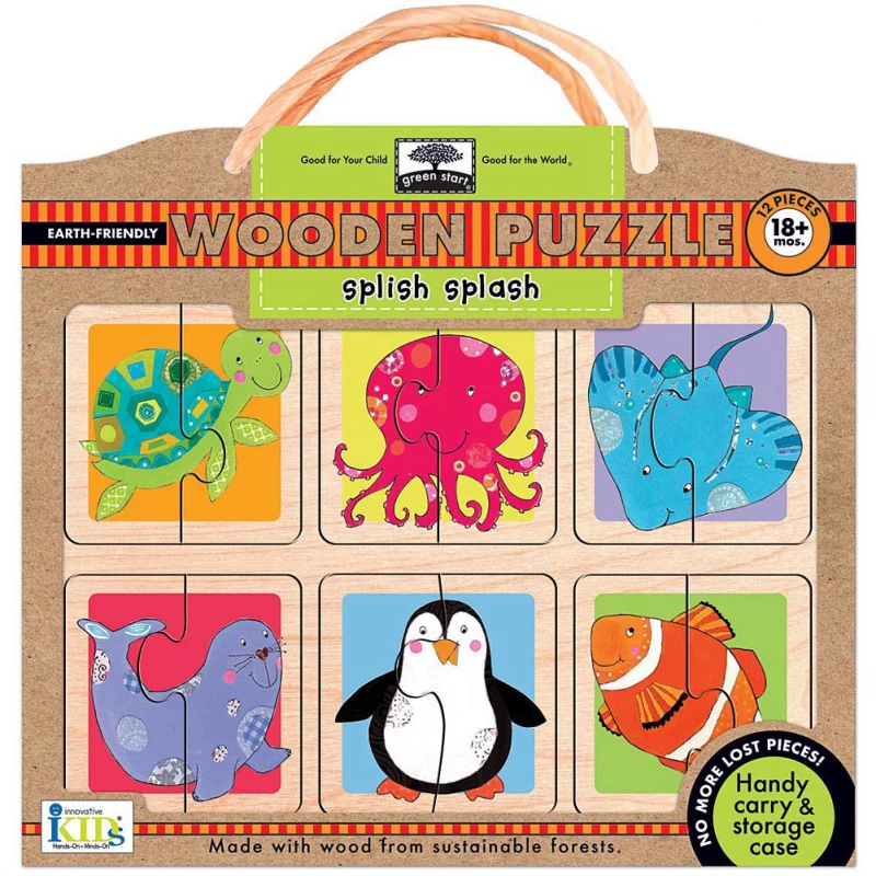 Wodden Puzzles -Splish-Splash - انوفاتيف كيدز جرين