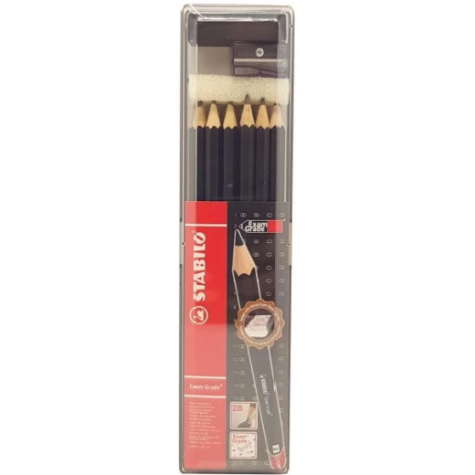 STABILO EXAM GRADE 2B LEAD PENCILS 12PCS/PKT W/ERASER AND SHARPENER