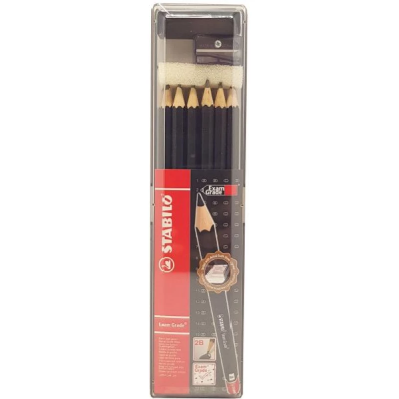 STABILO EXAM GRADE 2B LEAD PENCILS 12PCS/PKT W/ERASER AND SHARPENER - ستابيلو