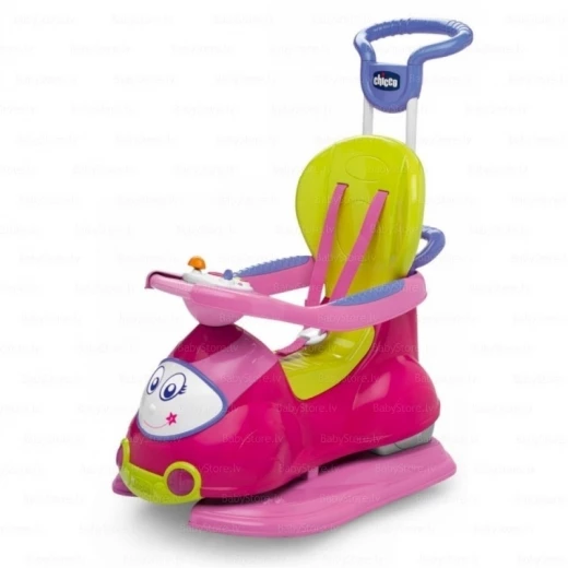Chicco Pink  Quattro 4-in-1 Sit n Ride Car - تشيكو - Image 3