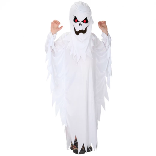 Halloween Scary Costumes for Kids White Ghost Costume Robe for Boys, Girls dress up (5-8 years old) - Large Halloween Scary Costumes for Kids White Ghost Costume Robe for Boys, Girls dress up (5-8 years old) - Large