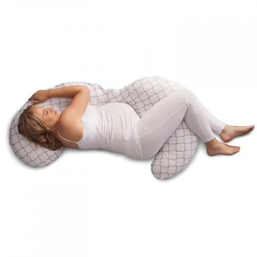 Boppy Slipcovered Pregnancy Body Pillow, Trellis, White - بوبي - Image 6