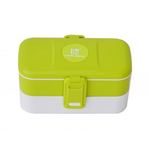 Look Back Lunch Box for Kids Adults, 2 layers, Leak Proof, FDA Approved-Green - Look Back - Image 6