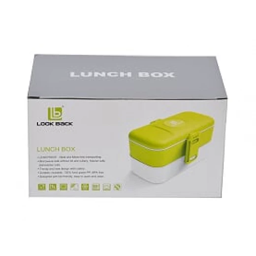 Look Back Lunch Box for Kids Adults, 2 layers, Leak Proof, FDA Approved-Green - Look Back - Image 3