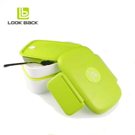 Look Back Lunch Box for Adults, Kids, 2 Layers, Leak Proof Look Back Lunch Box for Adults, Kids, 2 Layers, Leak Proof