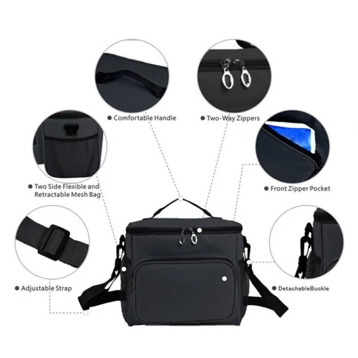 Kargou Cooler Lunch Bag Box - Black - كانغرو - Image 3