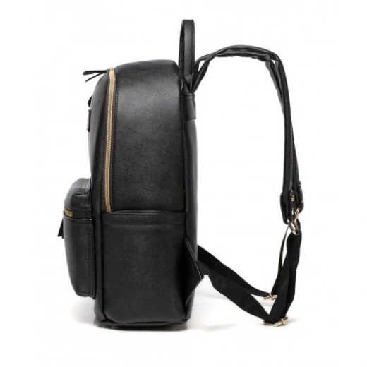 Colorland Fashion Travel Bag Organizer Backpack Diaper Bag Mummy Bag PU Leather - Black - كولورلاند - Image 4