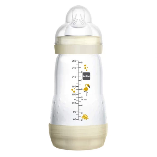 MAM Easy Start Self Sterilising Anti-Colic Bottle, Medium Flow (Designs May Vary) - 260 ml - أزرق