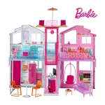 Barbie Three-Story Town House Colourful and Bright Doll House that Comes with Furniture and Accessories, Playset - باربي