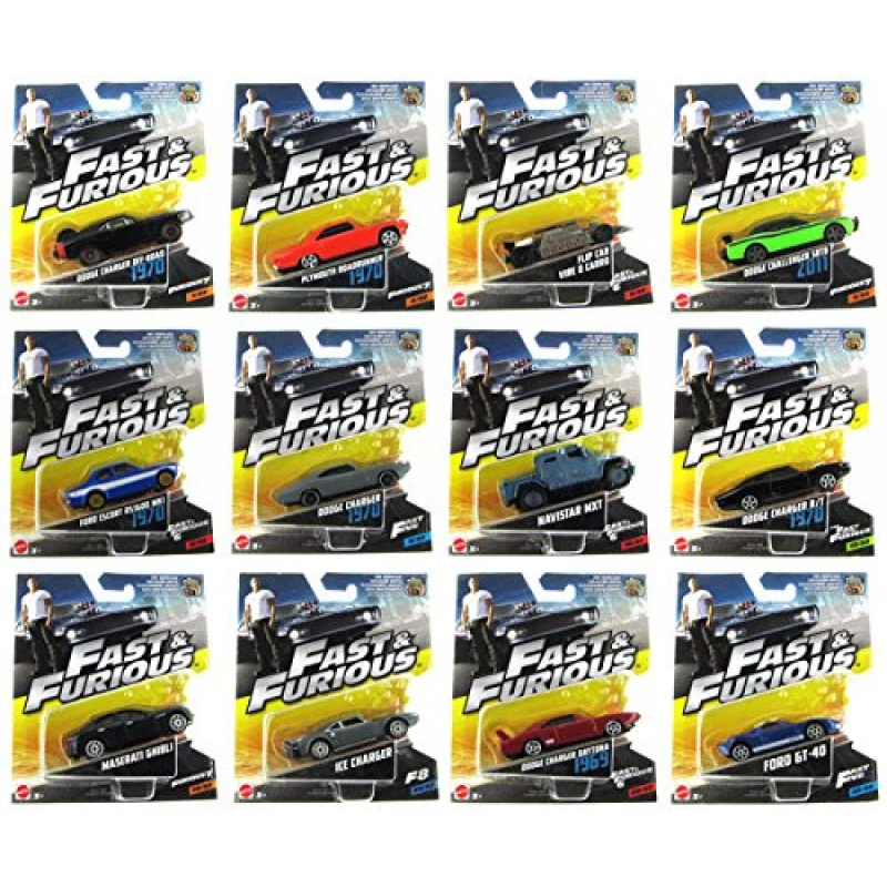 Fast & Furious Set, Assorted 12 Model Cars, Pack Of One - Assortment - ماتيل
